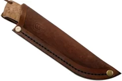 Autine Kurbads, Curly Birch, Elmax, Brown RH Sheath, Outdoor Knife -Sharp Knives AT KUR CB 07 auitine v202202