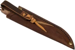 Autine Kurbads, Curly Birch, Elmax, Brown RH Sheath, Outdoor Knife -Sharp Knives AT KUR CB 08 auitine v202202