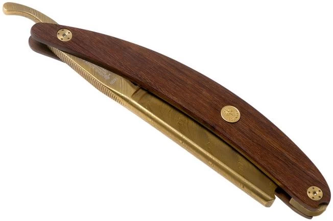 Böker Manufaktur Master Cutter Damascus Gold, Desert Ironwood 140801DAM Straight Razor 4 Böker Manufaktur Master Cutter Damascus Gold, Desert Ironwood 140801DAM Straight Razor - Image 4