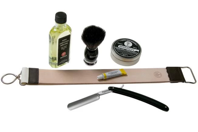Böker Manufaktur Classic Black Starter Set 141207SET, Straight Razor 1 Böker Manufaktur Classic Black Starter Set 141207SET, Straight Razor