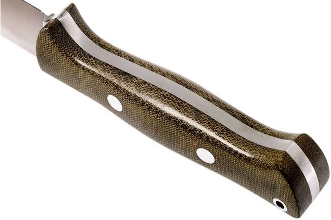Bark River Bravo 1 A2 Rampless, Green Canvas Micarta, Brown Sheath 4 Bark River Bravo 1 A2 Rampless, Green Canvas Micarta, Brown Sheath - Image 4