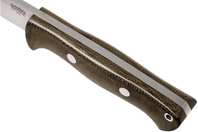 Bark River Bravo 1 A2 Rampless, Green Canvas Micarta, Brown Sheath 5 Bark River Bravo 1 A2 Rampless, Green Canvas Micarta, Brown Sheath - Image 5