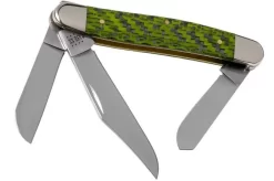 Case Stockman Green & Black Carbon Fibre-G10 Weave Smooth, 50712, 10347 SS Pocket Knife
