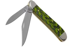 Case Peanut Green & Black Carbon Fiber-G10 Weave Smooth, 50714, 10220 SS Pocket Knife