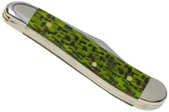 Case Peanut Green & Black Carbon Fiber-G10 Weave Smooth, 50714, 10220 SS Pocket Knife -Sharp Knives CE50714 04 case