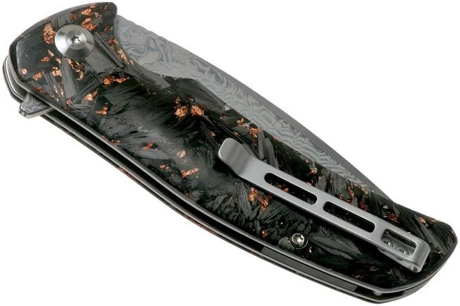 Civivi Incite C908DS-2 Damascus Shredded Carbon Fibre Copper Ebony Pocket Knife 4 Civivi Incite C908DS-2 Damascus Shredded Carbon Fibre Copper Ebony Pocket Knife - Image 4