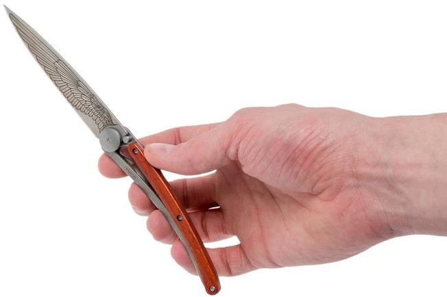 Deejo Tattoo 37g, Coral Wood, Wing 1CB016 Pocket Knife 8 Deejo Tattoo 37g, Coral Wood, Wing 1CB016 Pocket Knife - Image 8