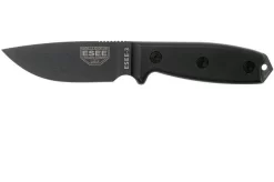 ESEE Model 3 Tactical Gunsmoke Black 3PTGB, Black G10 Handle And Kydex Sheath