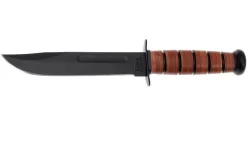 KA-BAR USMC 1217 Plain Edge, Leather, Leather Sheath