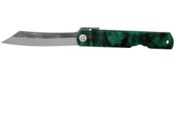 Higonokami Pocket Knife 7.3 Cm HIGOCJB, Blue Paper Steel, Jade Black Green Glitter Enamel