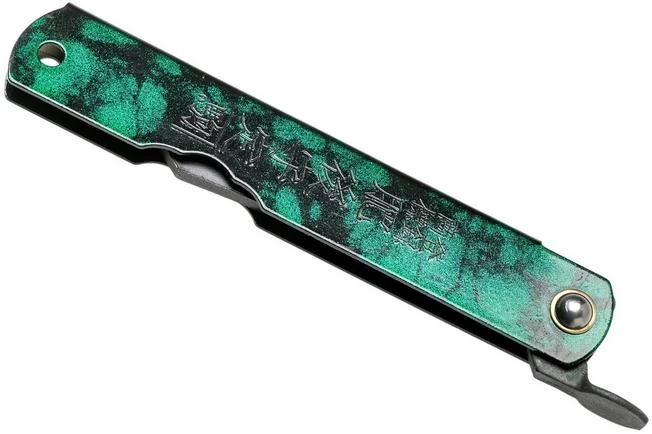 Higonokami Pocket Knife 7.3 Cm HIGOCJB, Blue Paper Steel, Jade Black Green Glitter Enamel 4 Higonokami Pocket Knife 7.3 Cm HIGOCJB, Blue Paper Steel, Jade Black Green Glitter Enamel - Image 4
