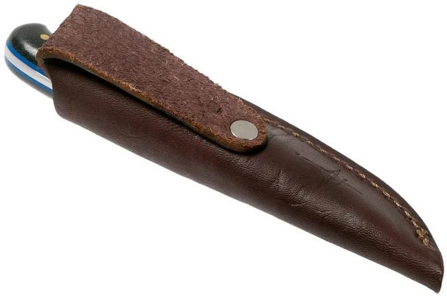 LT Wright Patriot, A2, Polished Black Micarta, Blue Liners, Leather Sheath, Outdoor Knife 7 LT Wright Patriot, A2, Polished Black Micarta, Blue Liners, Leather Sheath, Outdoor Knife - Image 7