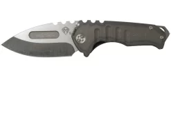 Medford Praetorian T S35VN, Tumbled Droppoint, Tumbled Flamed Handle, Silver Hardware Pocket Knife