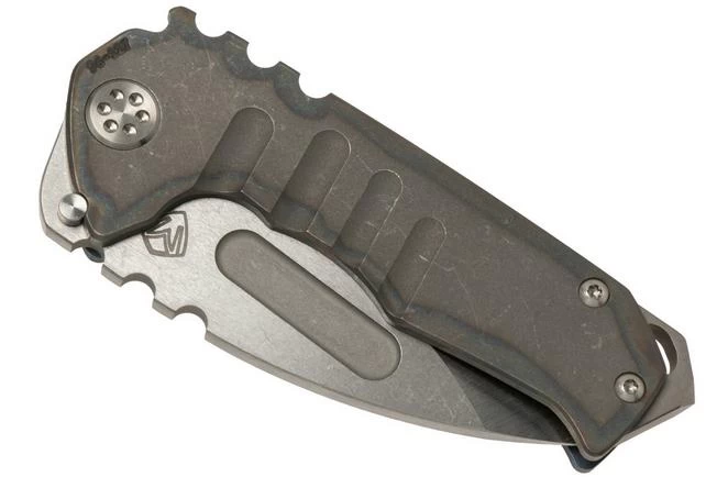 Medford Praetorian T S35VN, Tumbled Droppoint, Tumbled Flamed Handle, Silver Hardware Pocket Knife 5 Medford Praetorian T S35VN, Tumbled Droppoint, Tumbled Flamed Handle, Silver Hardware Pocket Knife - Image 5