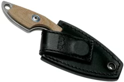 MKM Mikro 2 Wharncliffe, Stonewashed Natural Canvas Micarta Neck Knife, Jesper Voxnaes Design -Sharp Knives MMK MR02 NC 05 mkm knives