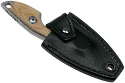 MKM Mikro 2 Wharncliffe, Stonewashed Natural Canvas Micarta Neck Knife, Jesper Voxnaes Design -Sharp Knives MMK MR02 NC 06 mkm knives