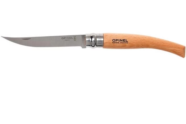 Opinel Pocket Knife No. 10 Slim Line, Stainless Steel, Beech 1 Opinel Pocket Knife No. 10 Slim Line, Stainless Steel, Beech