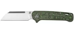 QSP Knife Penguin QS130SJ-E1, CPM 20CV Stonewashed, Fat Carbon Jungle Wear, Slipjoint Pocket Knife