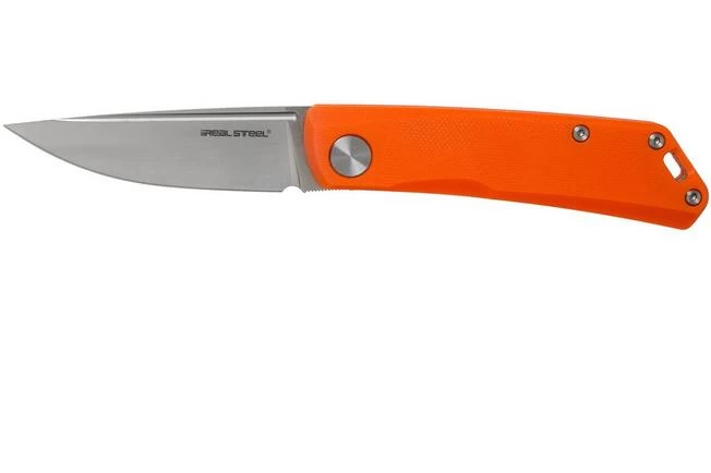 Real Steel Luna Lite 7036 Orange G10 Pocket Knife, Poltergeist Design 1 Real Steel Luna Lite 7036 Orange G10 Pocket Knife, Poltergeist Design