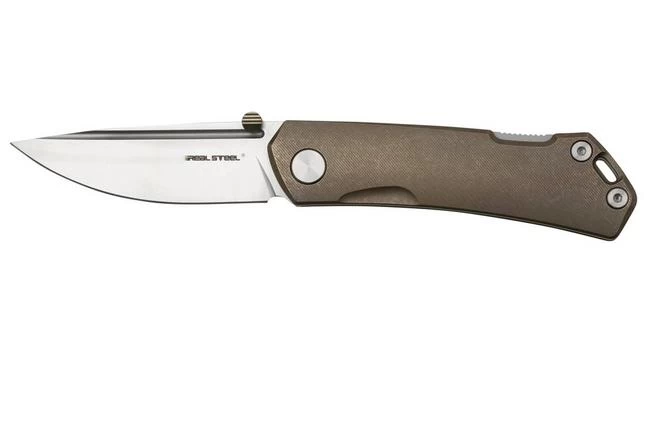Real Steel Luna Maius Titanium Tan Bronze 7092, Pocket Knife 1 Real Steel Luna Maius Titanium Tan Bronze 7092, Pocket Knife