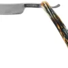 Rough Ryder Folding Razor Cinnamon Stag RR2159 Damascus Straight Razor