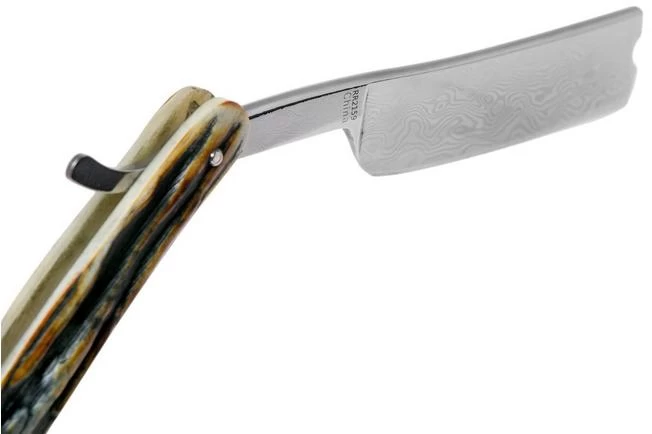 Rough Ryder Folding Razor Cinnamon Stag RR2159 Damascus Straight Razor 5 Rough Ryder Folding Razor Cinnamon Stag RR2159 Damascus Straight Razor - Image 5