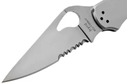 Spyderco Harrier 2 Stainless BY01PS2 Partly Serrated Pocket Knife -Sharp Knives SPBY01PS2 03 spyderco