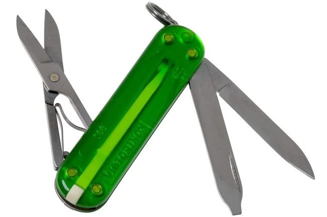 Victorinox Classic SD Translucent Colours, Green Tea 0.6223.T41G Swiss Pocket Knife 2 Victorinox Classic SD Translucent Colours, Green Tea 0.6223.T41G Swiss Pocket Knife - Image 2