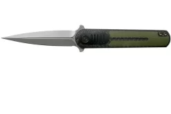 We Knife Angst 2002A Carbon Fibre, Green G10 Pocket Knife, Justin Lundquist Design
