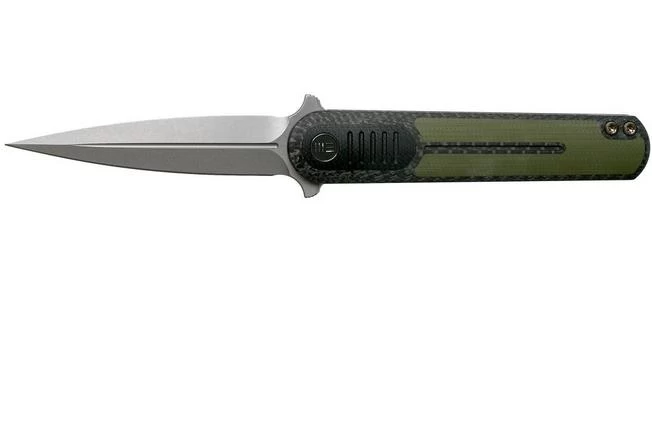 We Knife Angst 2002A Carbon Fibre, Green G10 Pocket Knife, Justin Lundquist Design 1 We Knife Angst 2002A Carbon Fibre, Green G10 Pocket Knife, Justin Lundquist Design